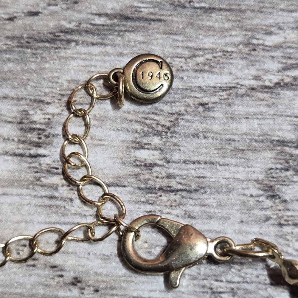 C 1946 Chunky Bead Stone Statement Necklace Costume Jewelry Lobster Claw Clasp - Picture 12 of 13